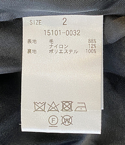 CLANE ノーカラーフレアコート ブラック 15101-0032 レディース SIZE 2 クラネ
