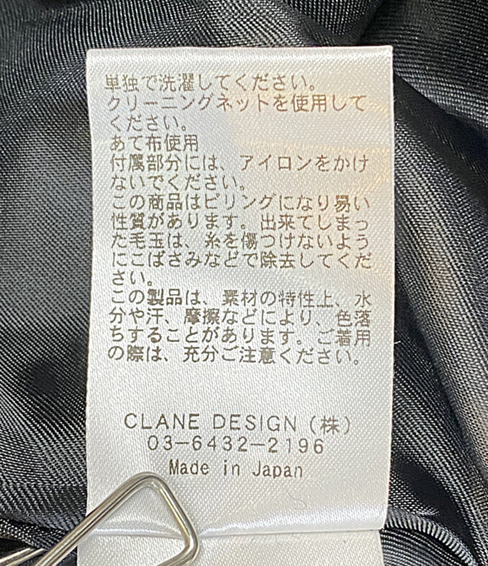 CLANE ノーカラーフレアコート ブラック 15101-0032 レディース SIZE 2 クラネ