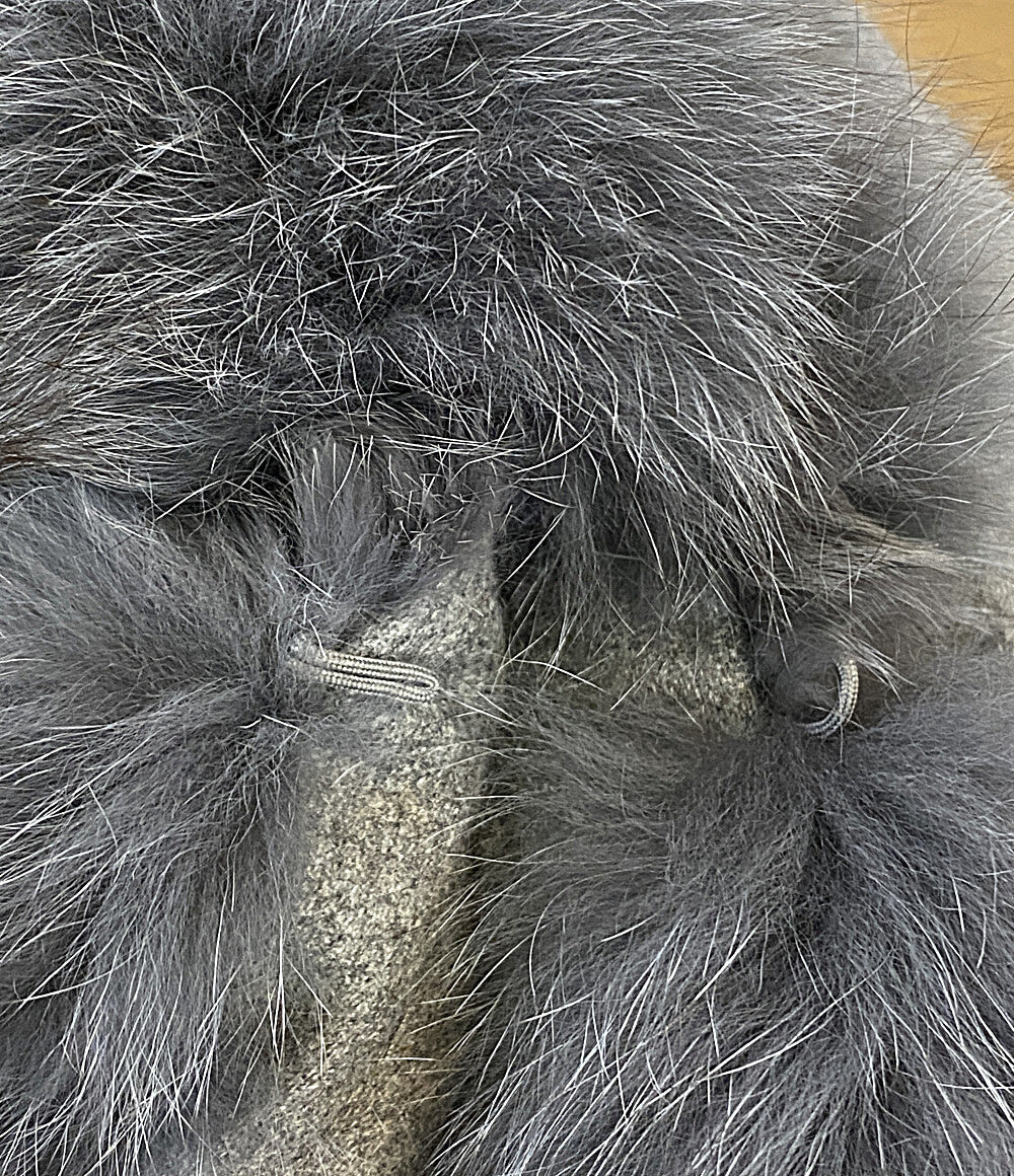 美品 SAGA FURS サガファーズ ポンチョ グレー系 J-6337 レディース SIZE M-L