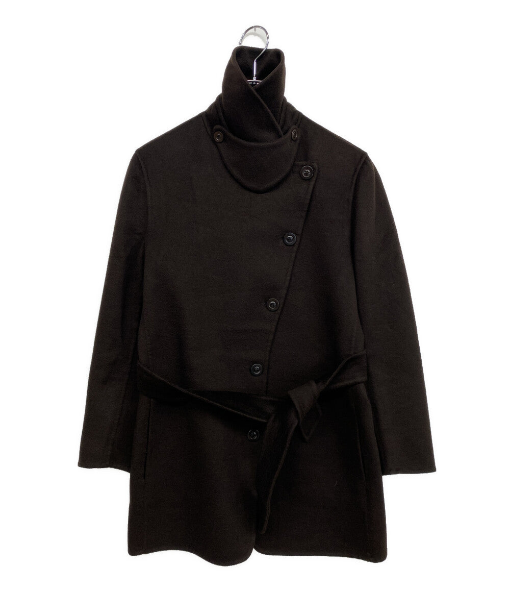MAX MARA ベルテッドハーフコート カシミヤ100 73136 レディース SIZE 42 マックスマーラ