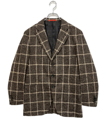ISAIA イザイア テーラードジャケット ブラウンチェック メンズ SIZE 46
