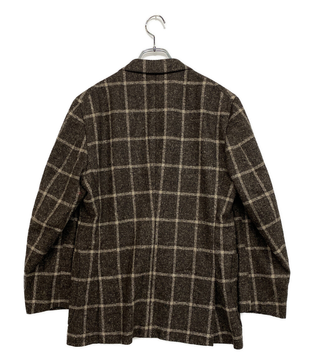 ISAIA イザイア テーラードジャケット ブラウンチェック メンズ SIZE