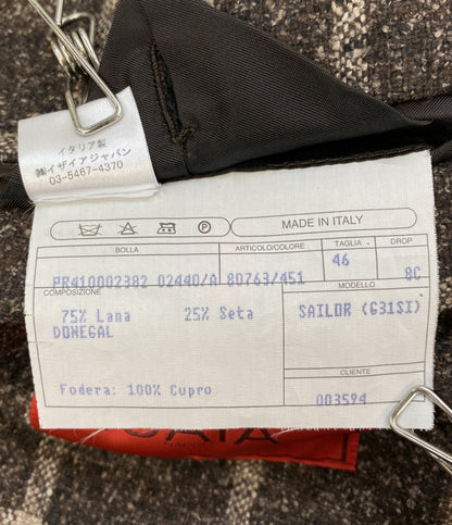 ISAIA イザイア テーラードジャケット ブラウンチェック メンズ SIZE 46