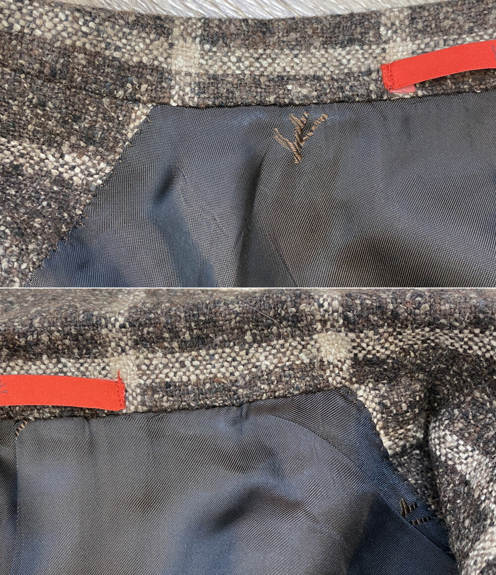ISAIA イザイア テーラードジャケット ブラウンチェック メンズ SIZE 46