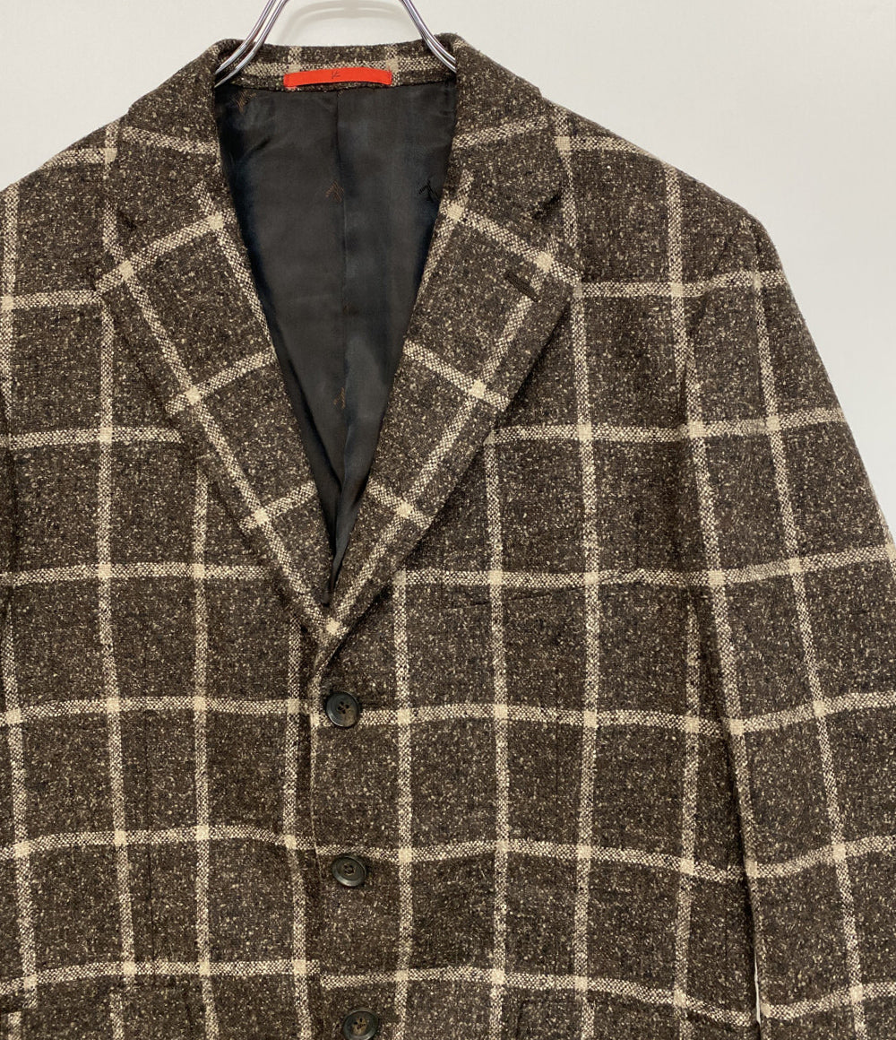 ISAIA イザイア テーラードジャケット ブラウンチェック メンズ SIZE