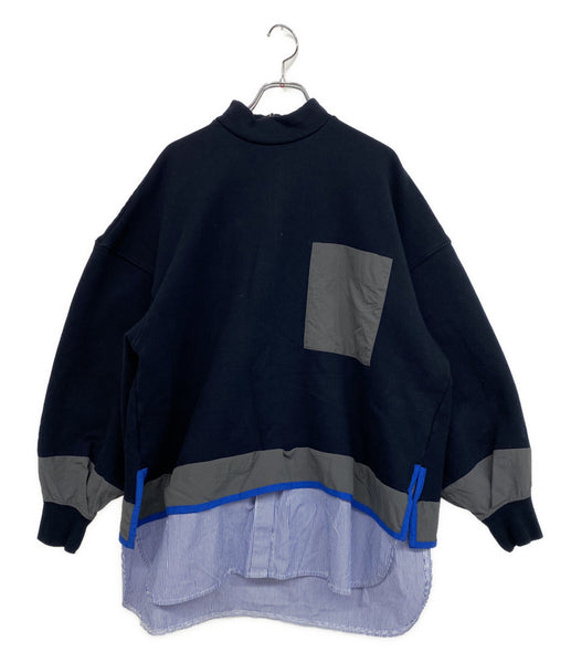 ナゴンスタンス nagonstans シャツレイヤードスウェット　トレーナー nagonstans ナゴンスタンス レイヤード風スウェットシャツ 切替