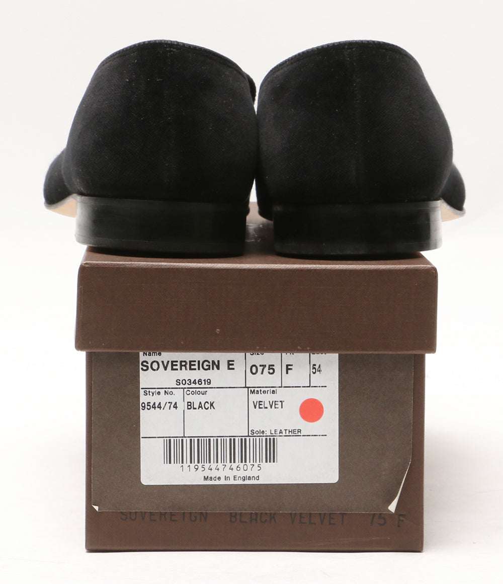 church's パンプス オペラシューズ ベロア 王冠金刺繍 ブラック レディース SIZE 7.5 チャーチ