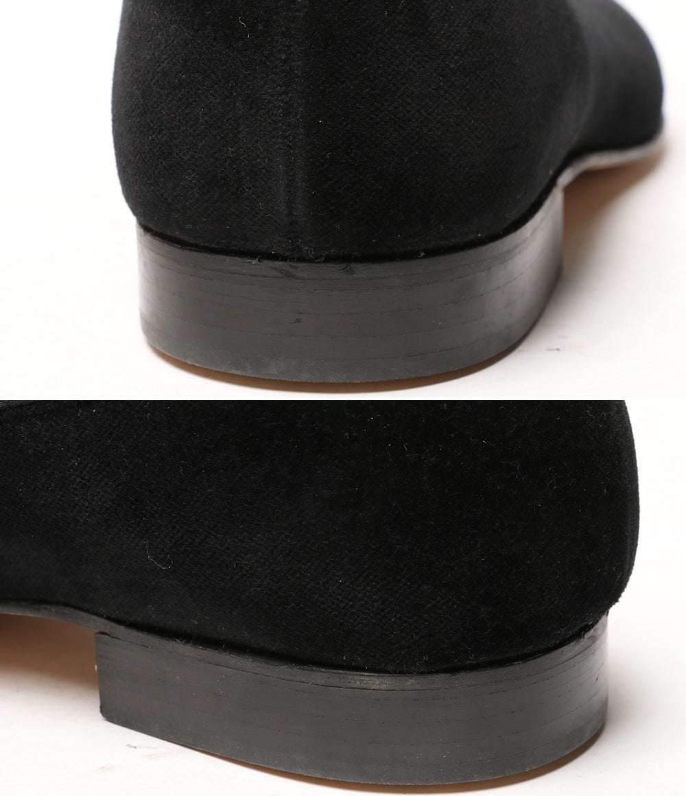 church's パンプス オペラシューズ ベロア 王冠金刺繍 ブラック レディース SIZE 7.5 チャーチ