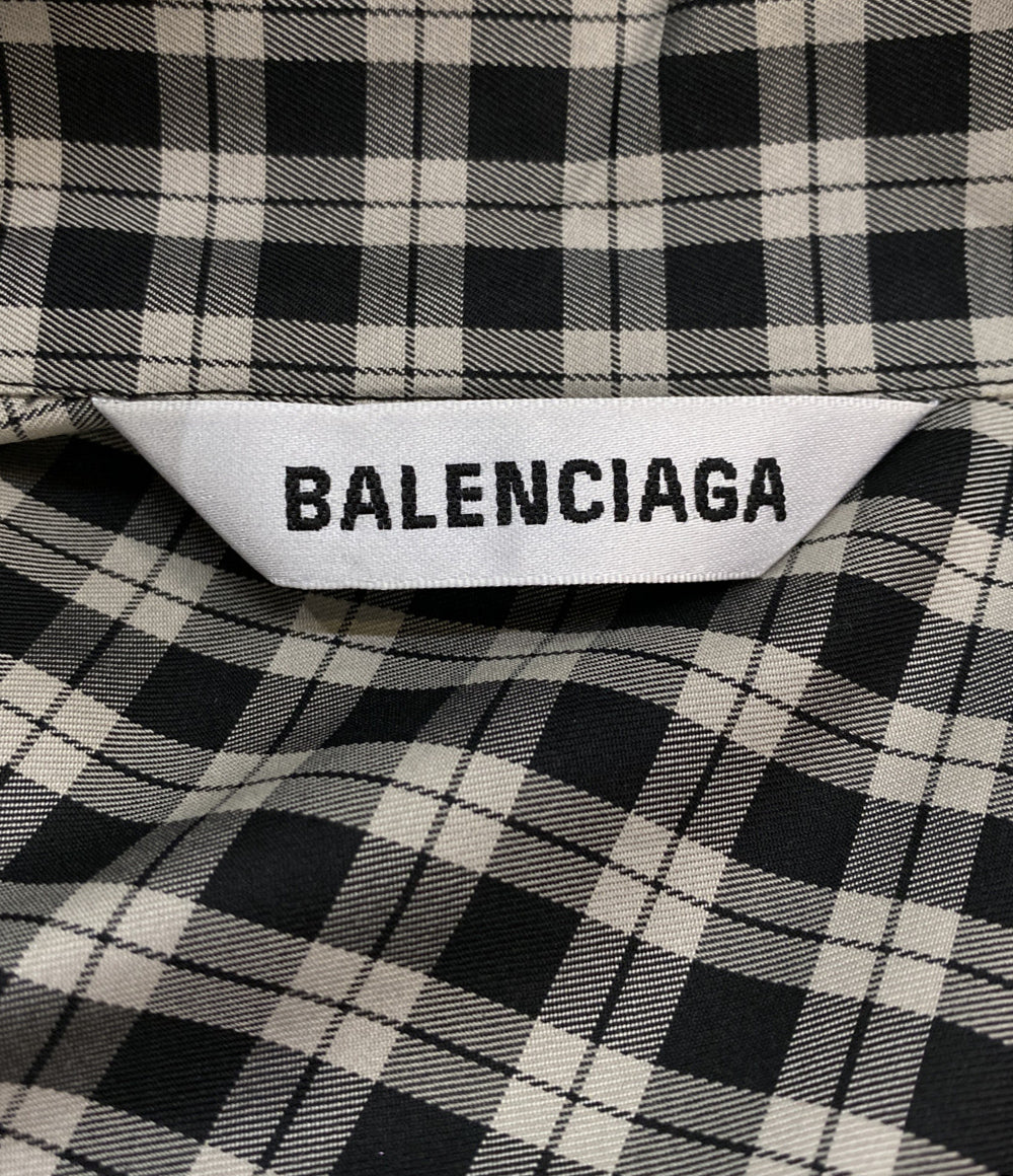 BALENCIAGA ボウタイブラウス チェック 642288 レディース SIZE 32 バレンシアガ