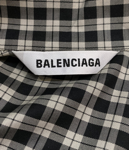 BALENCIAGA ボウタイブラウス チェック 642288 レディース SIZE 32 バレンシアガ