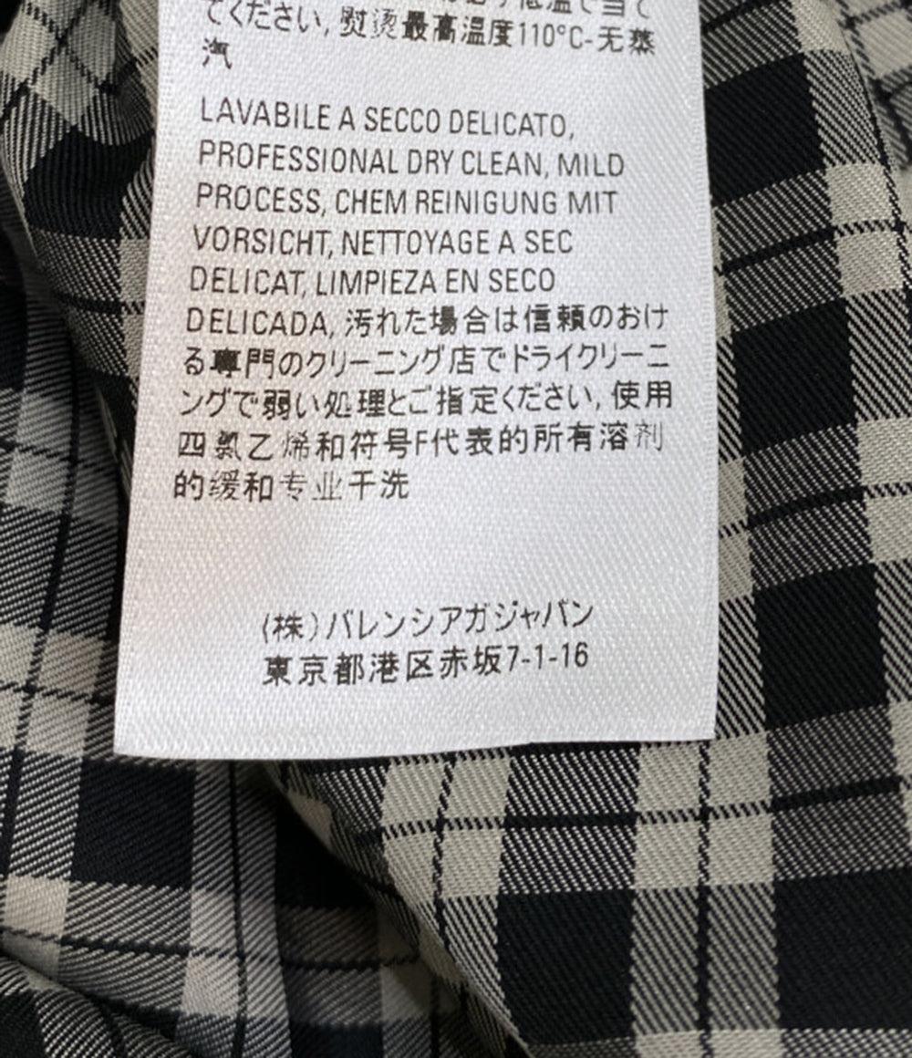 BALENCIAGA ボウタイブラウス チェック 642288 レディース SIZE 32 バレンシアガ