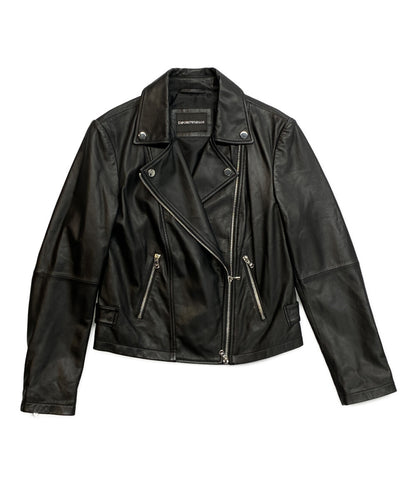 EMPORIO ARMANI バイカージャケット ナッパラムスキン ライダース レディース SIZE 38 エンポリオアルマーニ