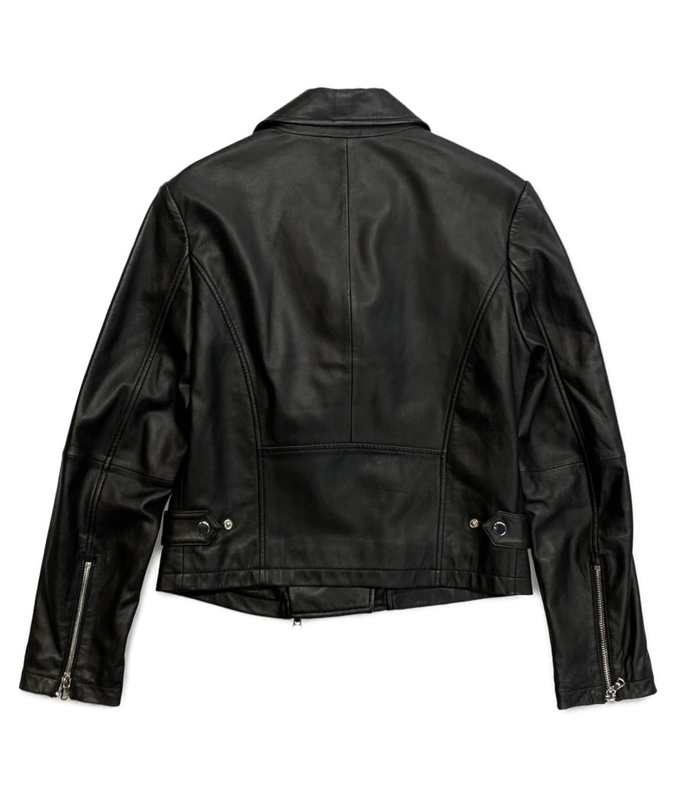 EMPORIO ARMANI バイカージャケット ナッパラムスキン ライダース レディース SIZE 38 エンポリオアルマーニ