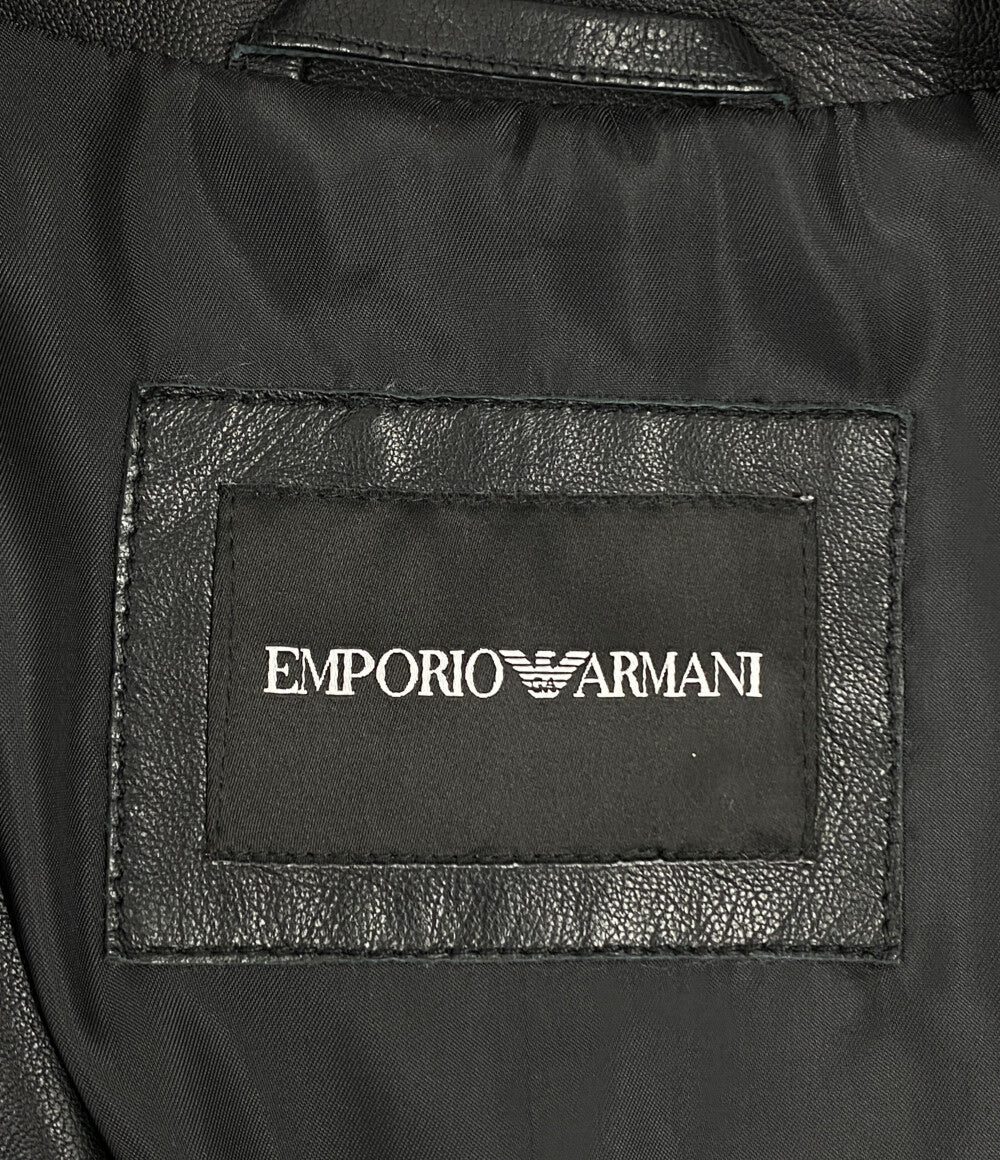 EMPORIO ARMANI バイカージャケット ナッパラムスキン ライダース レディース SIZE 38 エンポリオアルマーニ