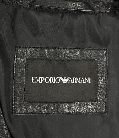 EMPORIO ARMANI バイカージャケット ナッパラムスキン ライダース レディース SIZE 38 エンポリオアルマーニ