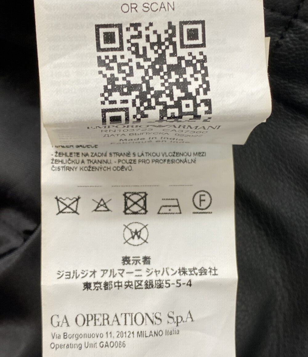 EMPORIO ARMANI バイカージャケット ナッパラムスキン ライダース レディース SIZE 38 エンポリオアルマーニ