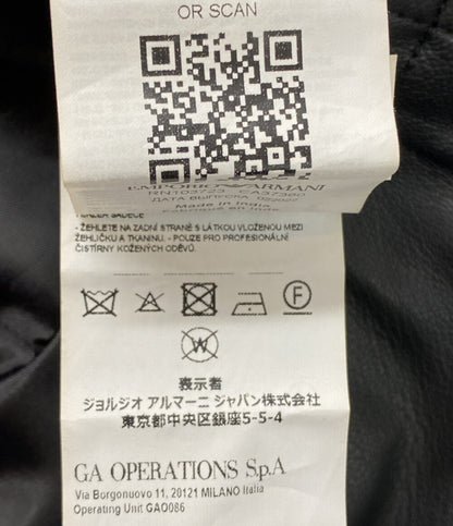 EMPORIO ARMANI バイカージャケット ナッパラムスキン ライダース レディース SIZE 38 エンポリオアルマーニ