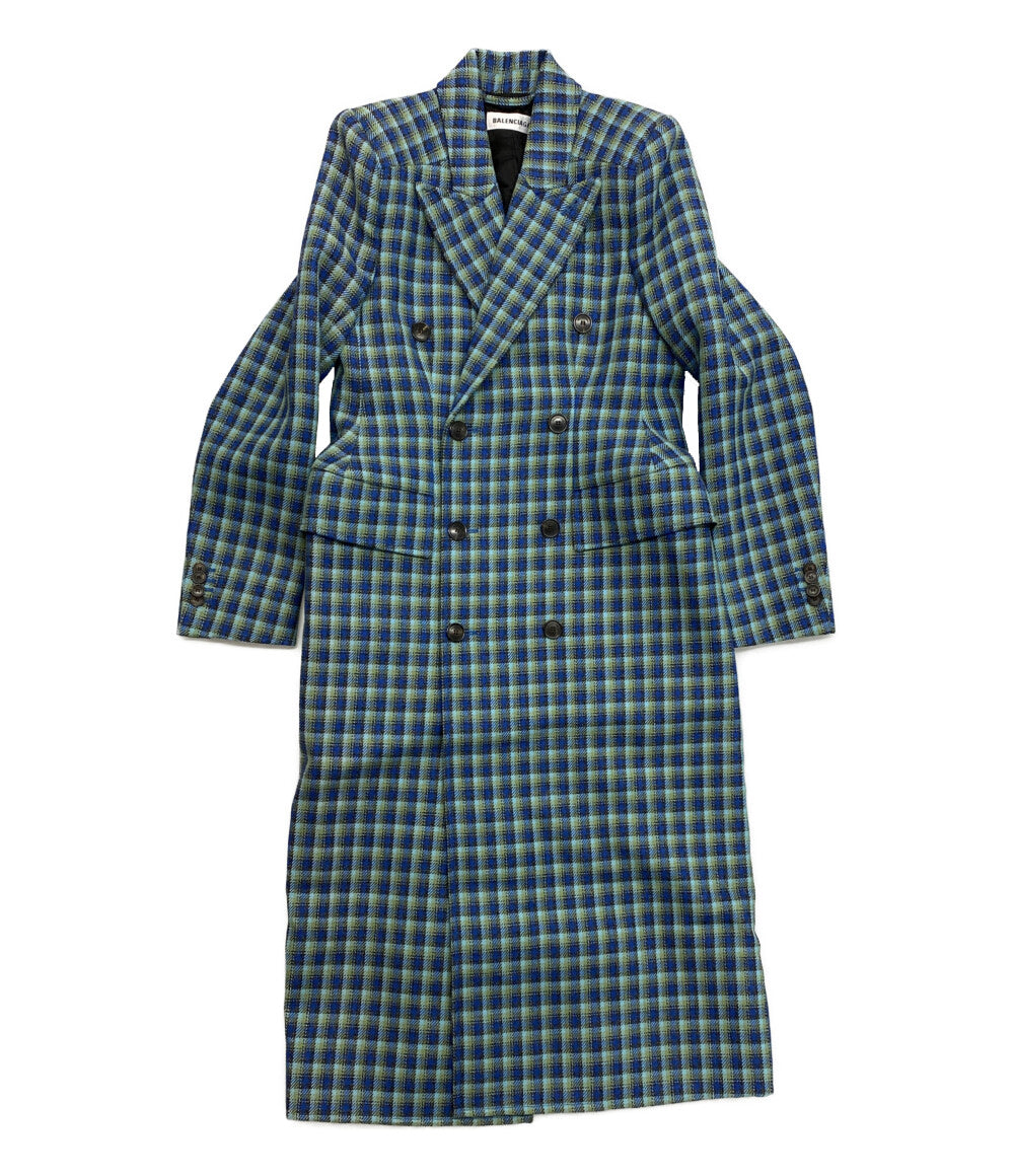 美品 BALENCIAGA チェックコート 19AW 479864 CA00985 レディース バレンシアガ