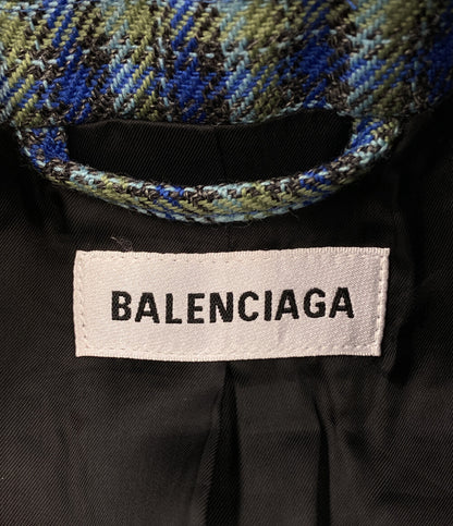 美品 BALENCIAGA チェックコート 19AW 479864 CA00985 レディース バレンシアガ