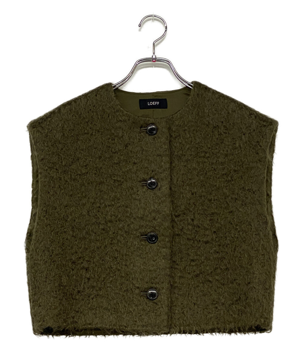 美品 LOEFF ロエフ ベスト モヘヤ カーキ レディース SIZE -