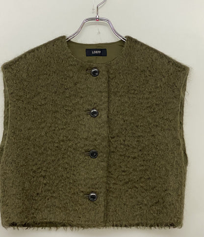 美品 LOEFF ロエフ ベスト モヘヤ カーキ レディース SIZE -