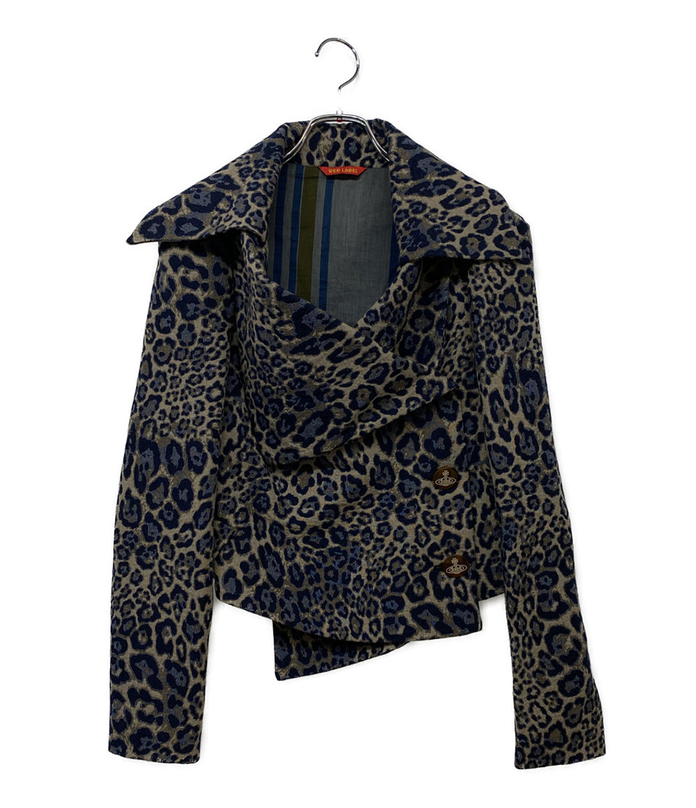 VIVIENNE WESTWOOD 変形ジャケット レオパード オーブボタン レディース SIZE 40 ヴィヴィアンウエストウッド