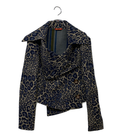 VIVIENNE WESTWOOD 変形ジャケット レオパード オーブボタン レディース SIZE 40 ヴィヴィアンウエストウッド