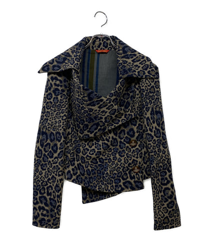 VIVIENNE WESTWOOD 変形ジャケット レオパード オーブボタン レディース SIZE 40 ヴィヴィアンウエストウッド