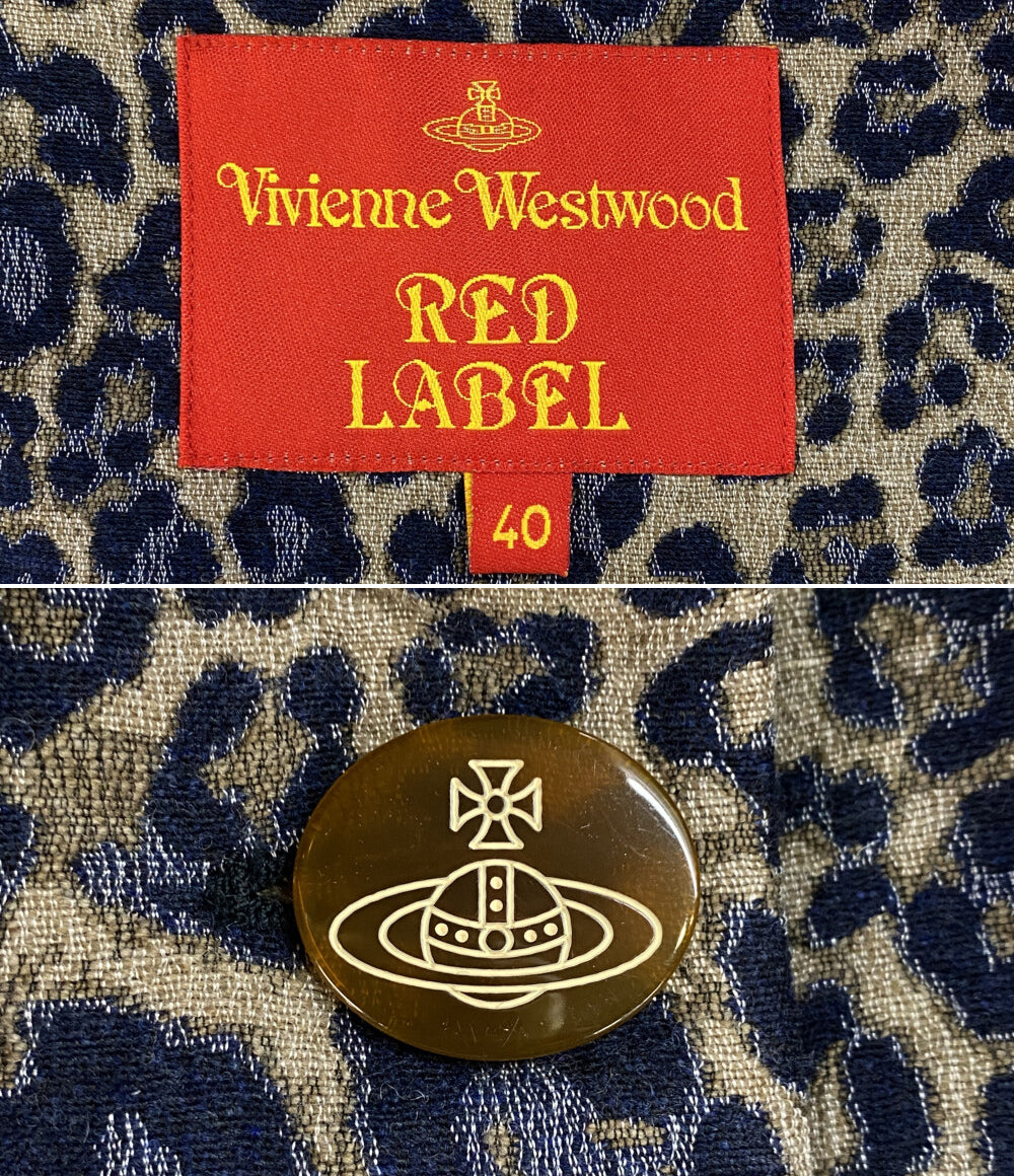 VIVIENNE WESTWOOD 変形ジャケット レオパード オーブボタン レディース SIZE 40 ヴィヴィアンウエストウッド