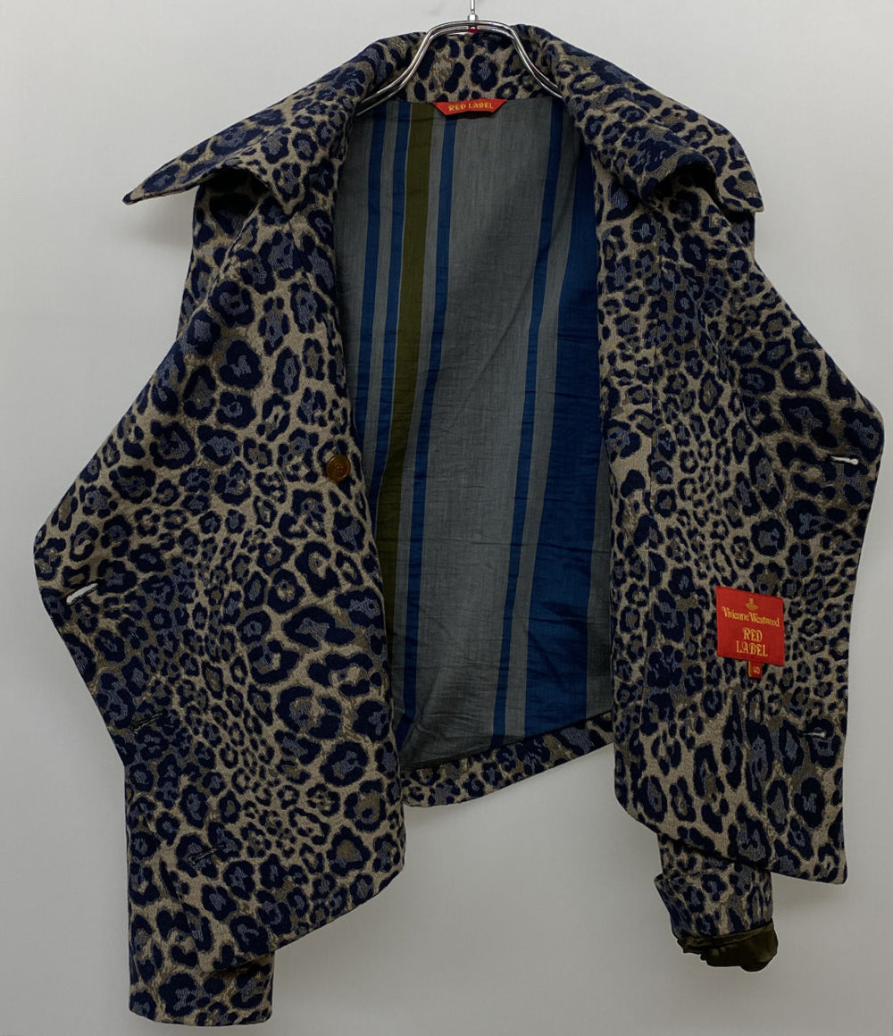 VIVIENNE WESTWOOD 変形ジャケット レオパード オーブボタン レディース SIZE 40 ヴィヴィアンウエストウッド