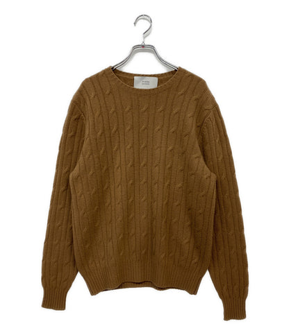 PICEA BABY CASHMERE ピセア ベイビーカシミヤ ケーブルニット ブラウン レディース SIZE M