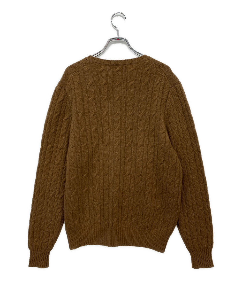 PICEA BABY CASHMERE ピセア ベイビーカシミヤ ケーブルニット ブラウン レディース SIZE M