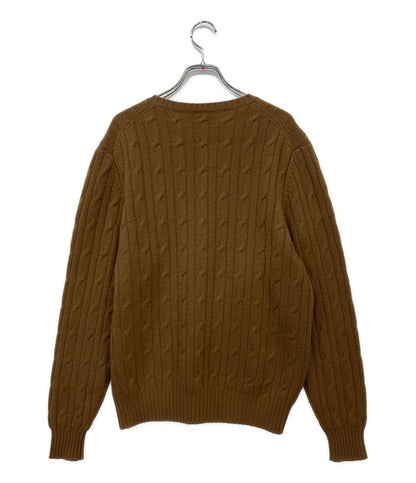 PICEA BABY CASHMERE ピセア ベイビーカシミヤ ケーブルニット ブラウン レディース SIZE M