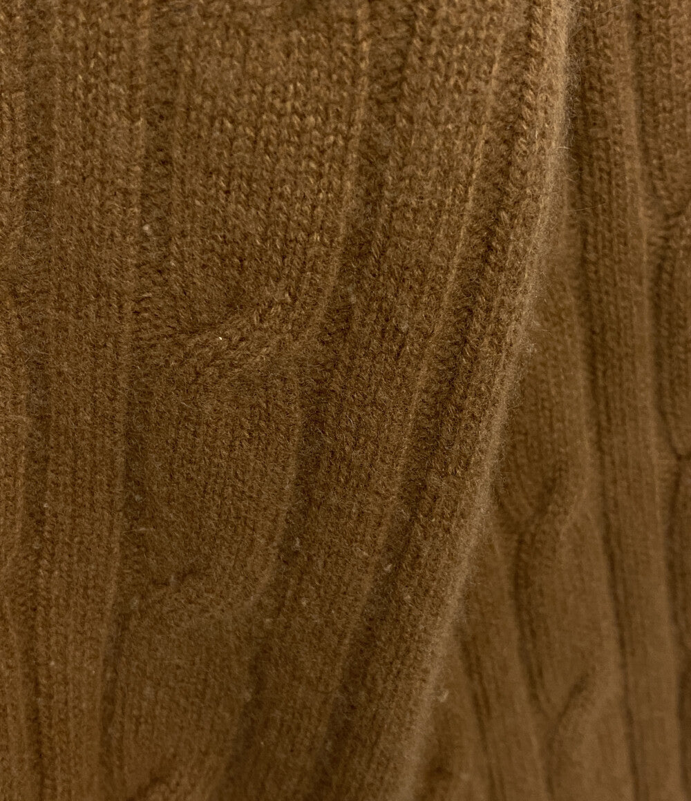 PICEA BABY CASHMERE ピセア ベイビーカシミヤ ケーブルニット ブラウン レディース SIZE M