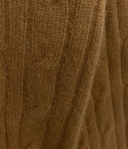 PICEA BABY CASHMERE ピセア ベイビーカシミヤ ケーブルニット ブラウン レディース SIZE M