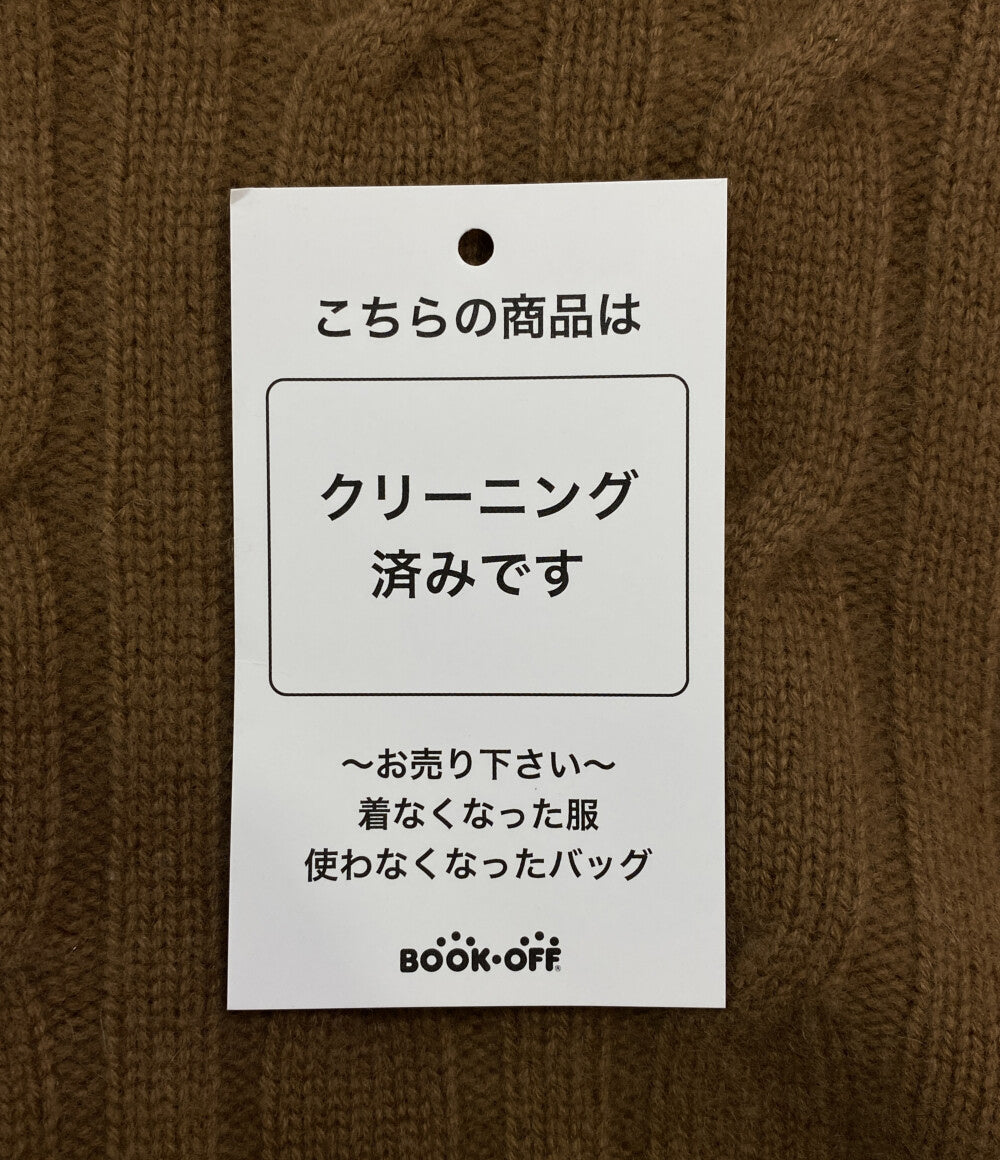 PICEA BABY CASHMERE ピセア ベイビーカシミヤ ケーブルニット ブラウン レディース SIZE M