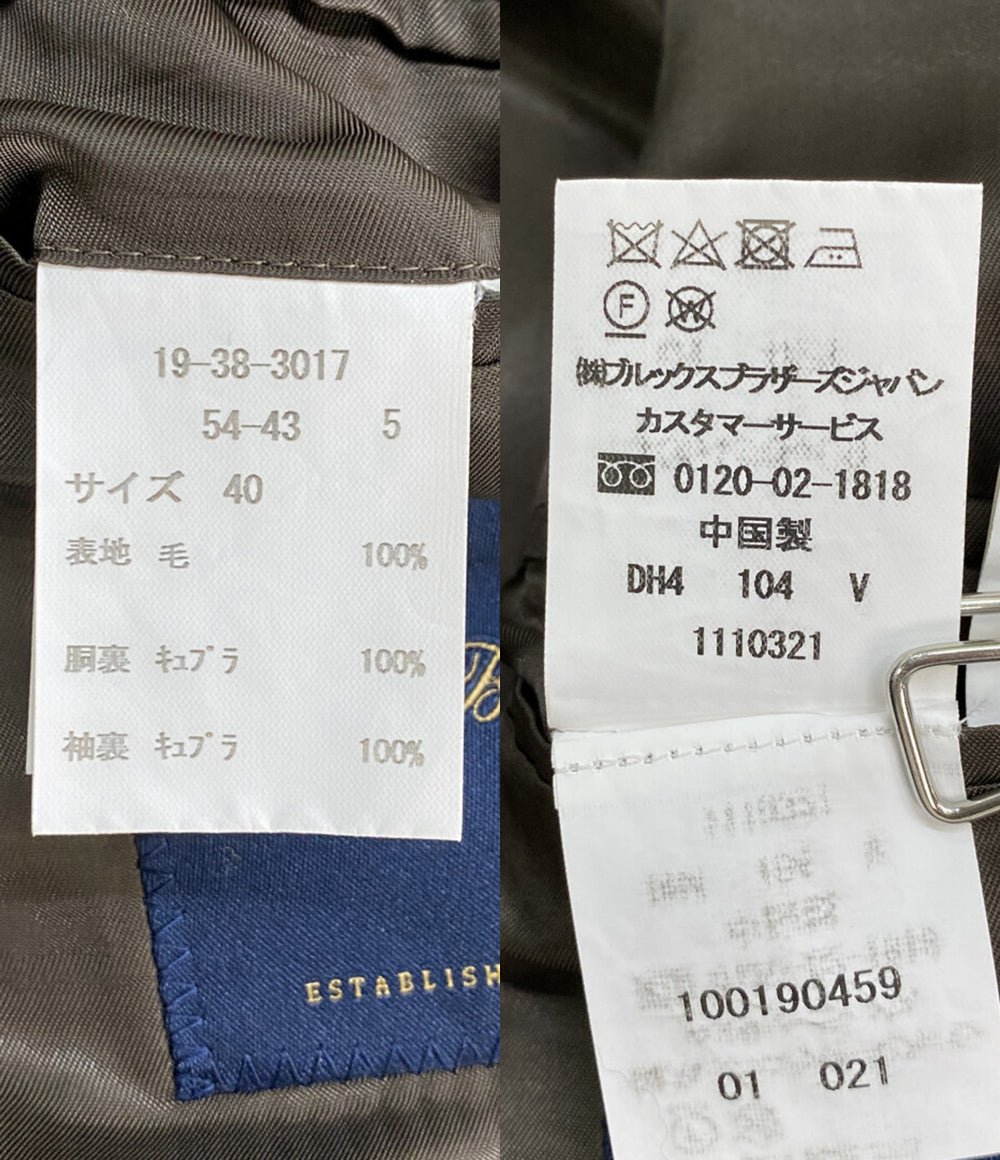美品 Brooks Brothers ウールステンカラーコート ブラウン メンズ SIZE 40 ブルックスブラザーズ