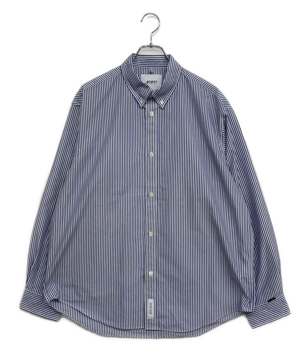 WTAPS 長袖シャツ ストライプ ブルー 231GWDT-SHM03 メンズ SIZE X03 ダブルタップス