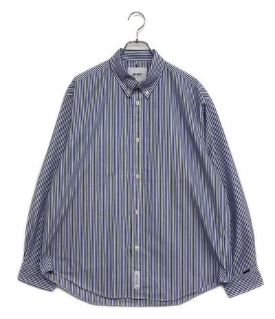 WTAPS 長袖シャツ ストライプ ブルー 231GWDT-SHM03 メンズ SIZE X03 ダブルタップス