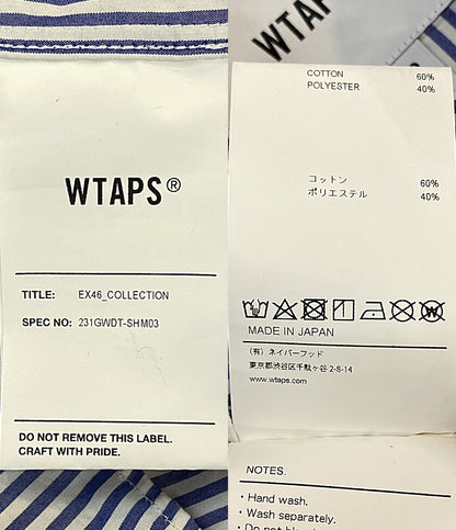 WTAPS 長袖シャツ ストライプ ブルー 231GWDT-SHM03 メンズ SIZE X03 ダブルタップス