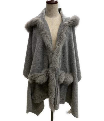 Diagram GRACE CONTINENTAL ダイアグラム グレースコンチネンタル ポンチョ カシミヤ100 フォックスファー レディース SIZE F