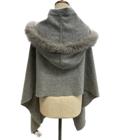 Diagram GRACE CONTINENTAL ダイアグラム グレースコンチネンタル ポンチョ カシミヤ100 フォックスファー レディース SIZE F