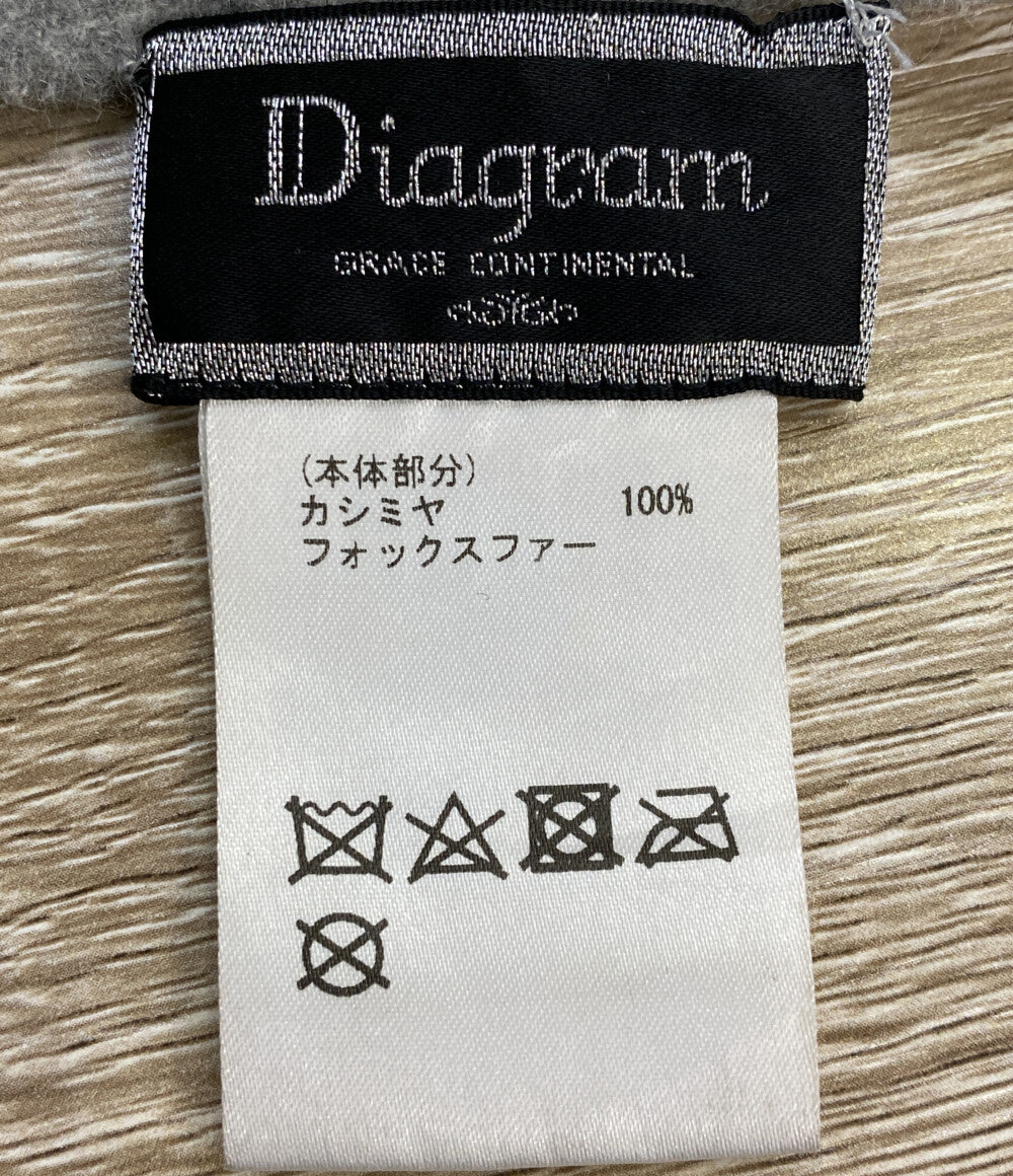 Diagram GRACE CONTINENTAL ダイアグラム グレースコンチネンタル ポンチョ カシミヤ100 フォックスファー レディース SIZE F