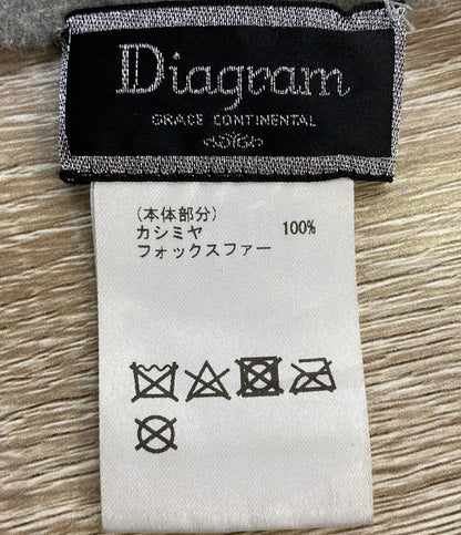 Diagram GRACE CONTINENTAL ダイアグラム グレースコンチネンタル ポンチョ カシミヤ100 フォックスファー レディース SIZE F