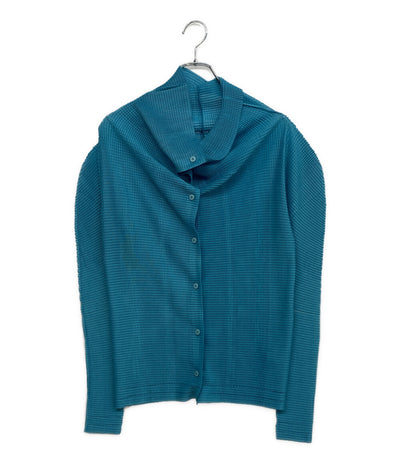 me ISSEY MIYAKE カーディガン ターコイズブルー MI51KO472 レディース SIZE - ミー イッセイミヤケ