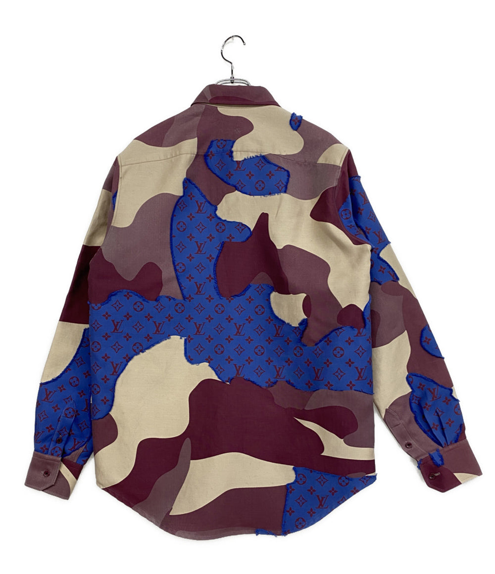 LOUIS VUITTON 長袖ポロシャツ コットンニット　Lサイズ LOUIS VUITTON（ルイ・ヴィトン） ワールド ロゴ 長袖 ニット RM192 トップス