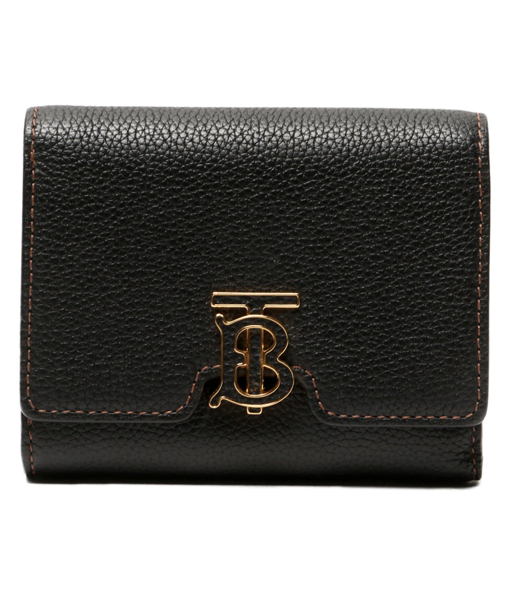 【極美品】Burberry 二つ折り コンパクト ウォレット イタリア製 元箱付 BURBERRY 二つ折り財布 コンパクトウォレット ブラック レディース