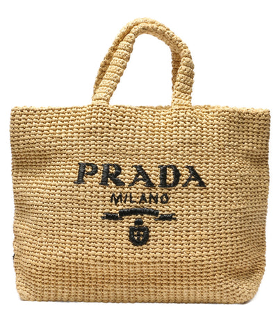 PRADA トートバッグ 1BG392 ラフィア レディース プラダ