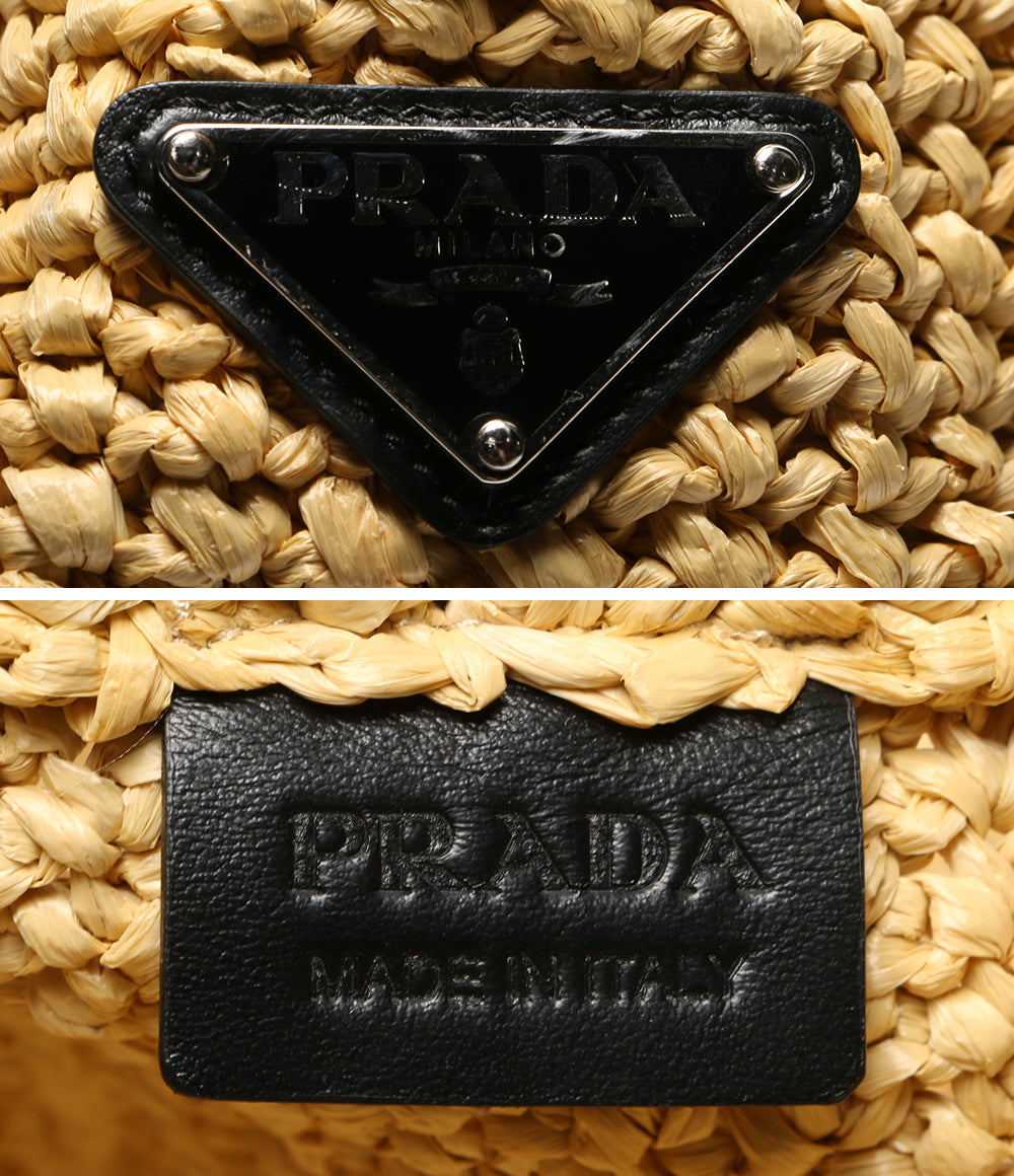 PRADA トートバッグ 1BG392 ラフィア レディース プラダ