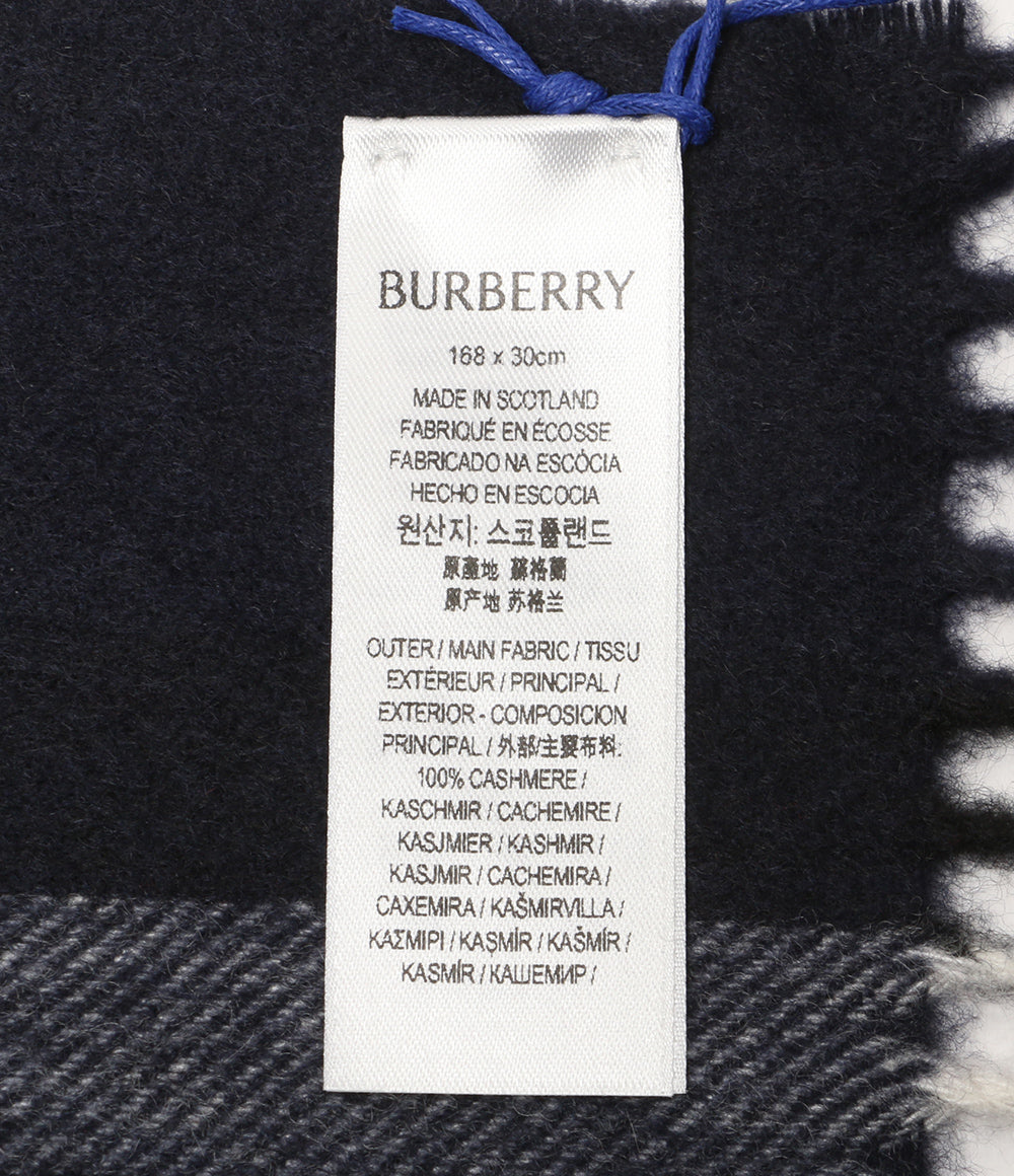 美品 BURBERRY スカーフ Giant Check Cashmere Scarf メンズ バーバリー